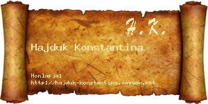 Hajduk Konstantina névjegykártya